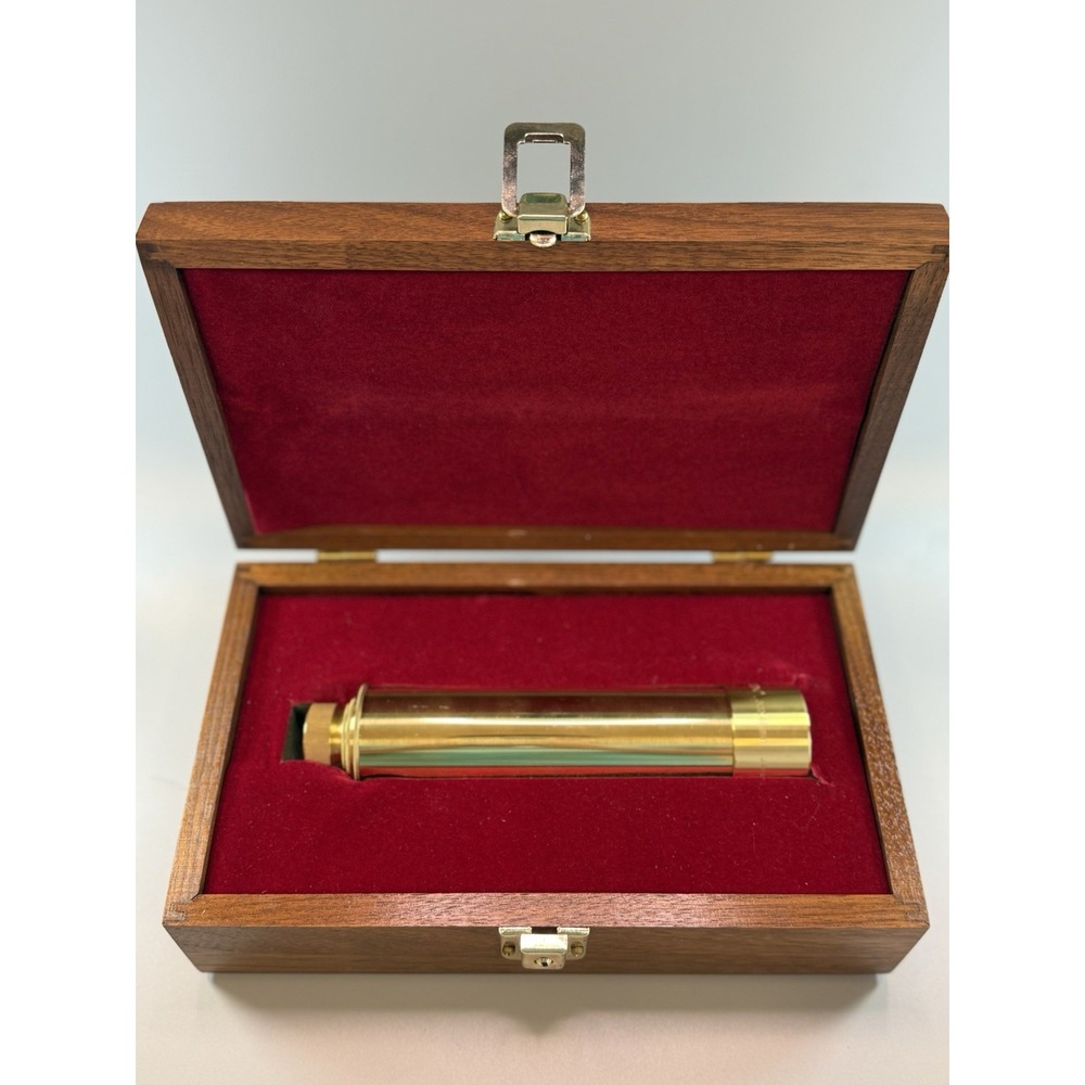Vintage UNITRON Brass Telescoping Telescope 30x 40mm w. WOOD Box